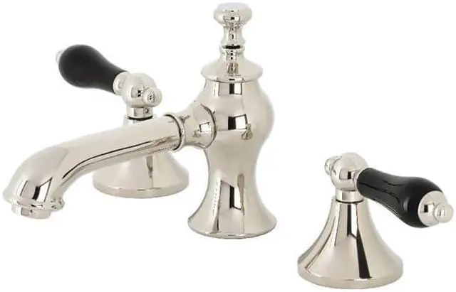 Main image of Kingston Brass KC7066PKL Duchess Widespread Bathroom Faucet with Brass Pop-Up, Polished Nickel