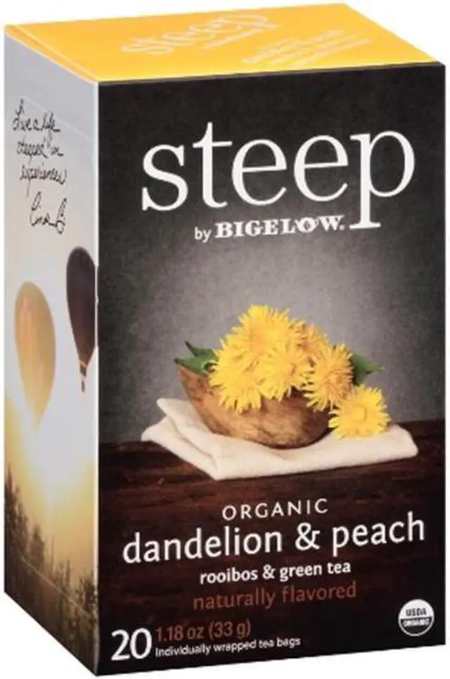 Alt view image 2 of 11 - Bigelow 17715 Steep Tea, Dandelion & Peach, 1.18 Oz Tea Bag, 20/Box