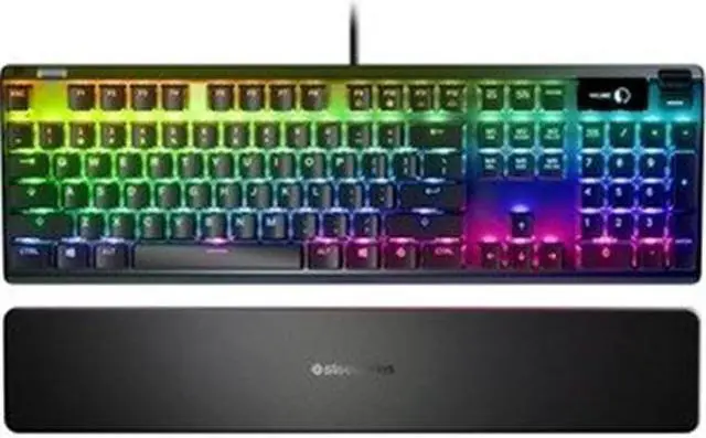 Alt view image 5 of 20 - SteelSeries Apex 7 104-Key QX2 Blue Switch RGB Mechanical Gaming Keyboard 64774