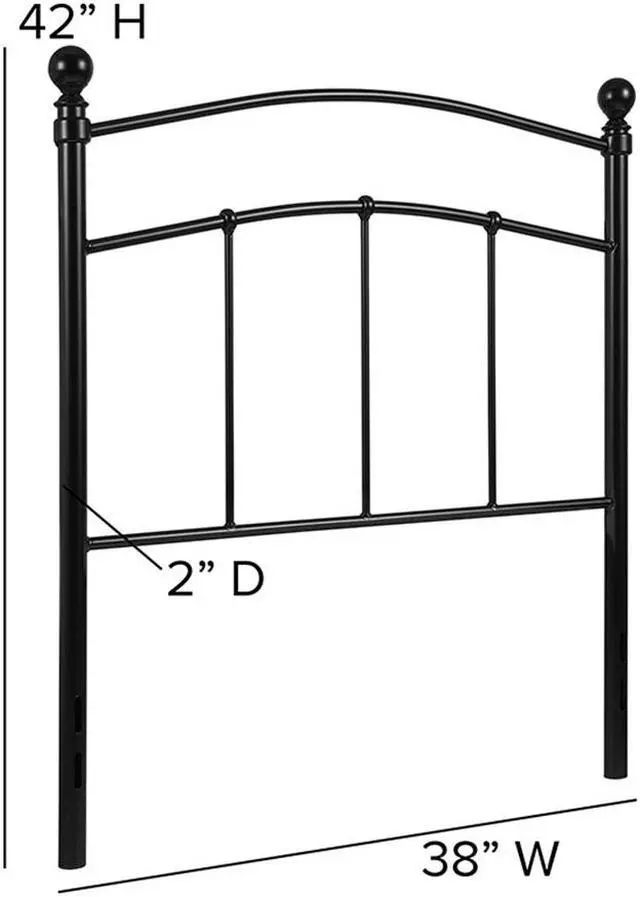 Alt view image 11 of 20 - Flash Furniture Woodstock Decorative Metal Twin Size Headboard