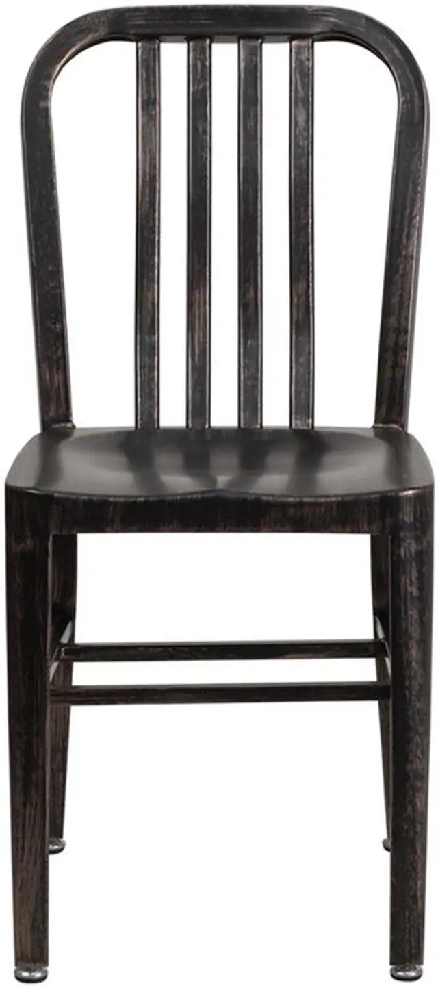 Alt view image 5 of 20 - Flash Furniture Black-Antique Gold Metal Indoor-Outdoor Chair (CH-61200-18-BQ-GG) CH6120018BQ