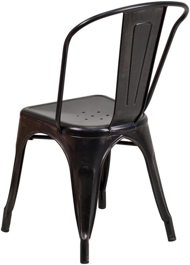 Alt view image 11 of 20 - Commercial Grade Black-Antique Gold Metal Indoor-Outdoor Stackable Chair