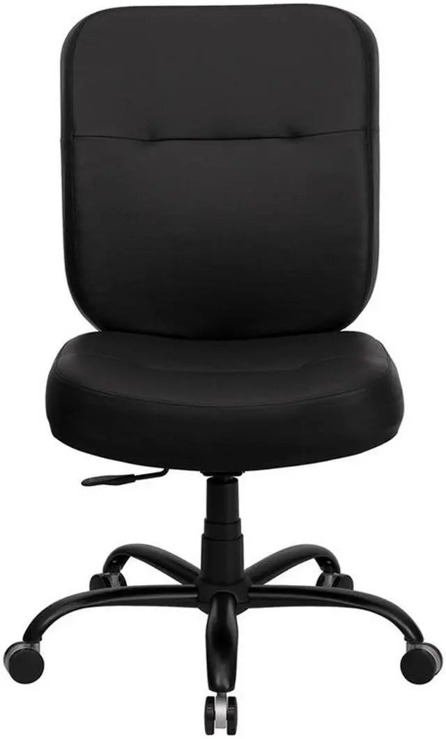 Alt view image 14 of 20 - HERCULES Series Big & Tall 400 lb. Rated Black Leather Executive Swivel Chair with Rectangular Back