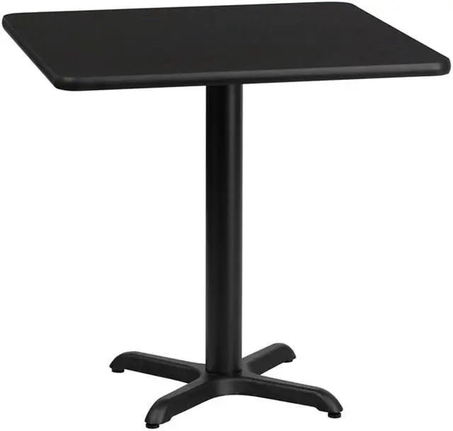 Alt view image 4 of 19 - 30'' Square Black Laminate Table Top with 22'' x 22'' Table Height Base