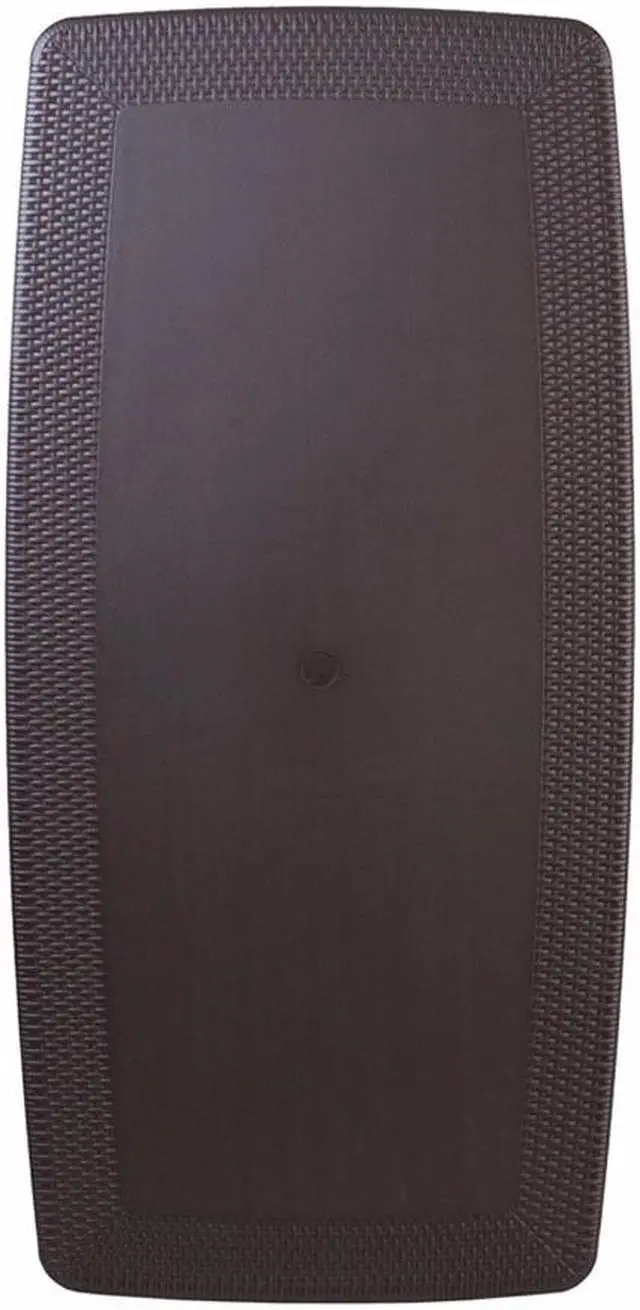 Alt view image 6 of 20 - 5.62-Foot Brown Rattan Indoor-Outdoor Plastic Folding Table