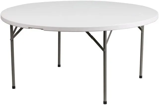 Alt view image 3 of 10 - Flash Furniture DAD-YCZ-1-GW-GG 60" Round Granite White Plastic Folding Table