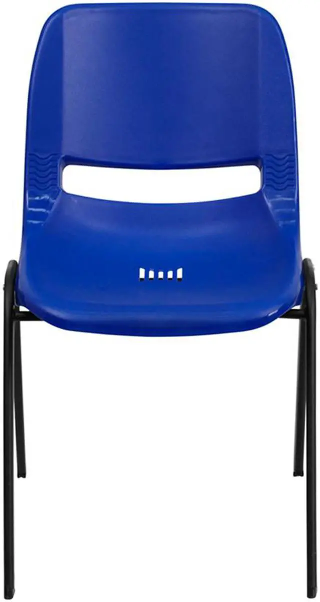 Alt view image 7 of 20 - HERCULES Series 440 lb. Capacity Kid's Navy Ergonomic Shell Stack Chair with Black Frame and 14" Seat Height
