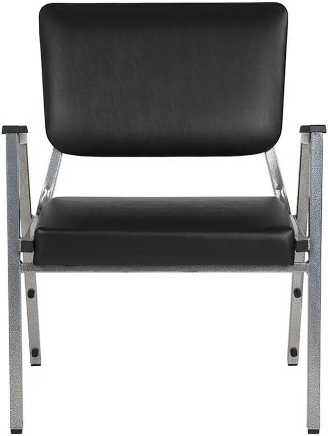Alt view image 11 of 20 - Flash Furniture HERCULES Series 1500 lb. Rated Antimicrobial Vinyl Bariatric Arm Chair with 3/4 Panel Back and Silver Vein Frame, Black