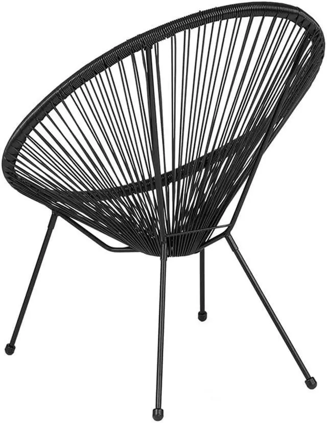 Alt view image 5 of 20 - Valencia Oval Comfort Series Take Ten Black Rattan Lounge Chair