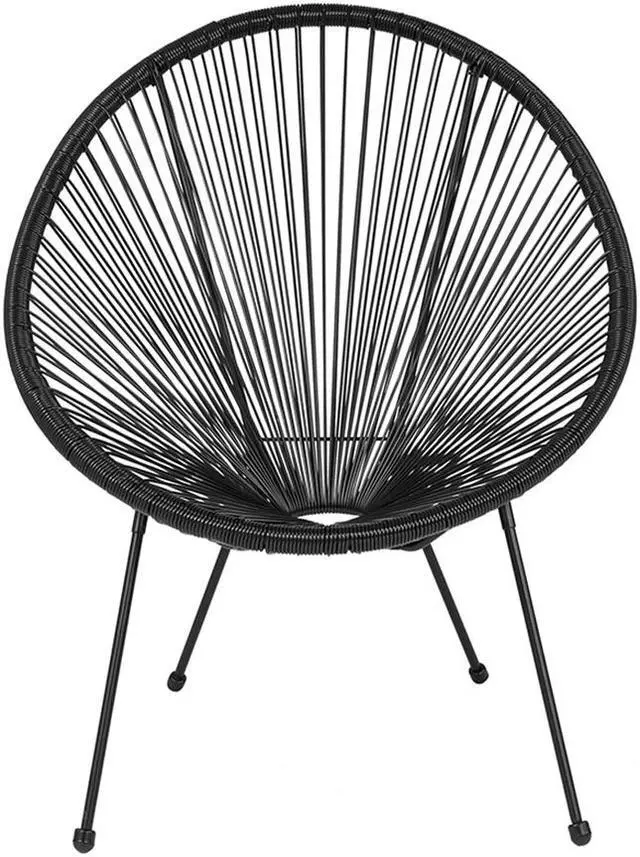 Alt view image 2 of 20 - Valencia Oval Comfort Series Take Ten Black Rattan Lounge Chair