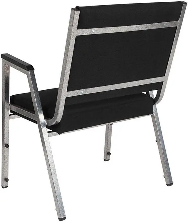 Alt view image 7 of 20 - Flash Furniture HERCULES Series 1500 lb. Rated Antimicrobial Fabric Bariatric Arm Chair with Silver Vein Frame, Black