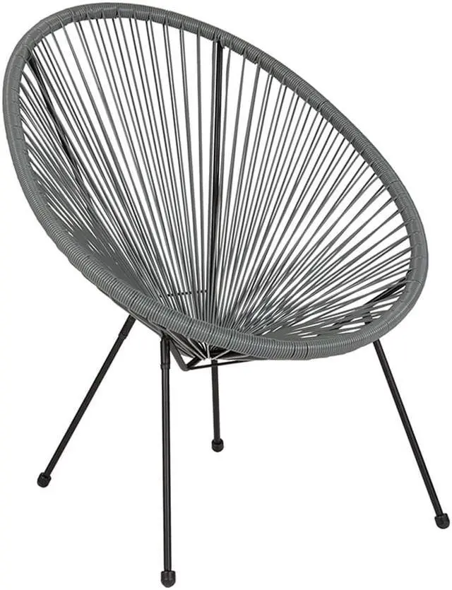 Alt view image 3 of 20 - Valencia Oval Comfort Series Take Ten Grey Rattan Lounge Chair