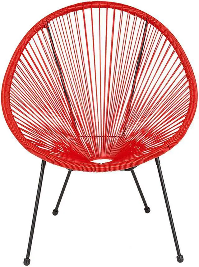 Alt view image 2 of 20 - Valencia Oval Comfort Series Take Ten Red Rattan Lounge Chair