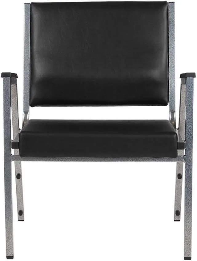 Alt view image 11 of 20 - Flash Furniture HERCULES Series 1500 lb. Rated Antimicrobial Vinyl Bariatric Arm Chair with Silver Vein Frame, Black