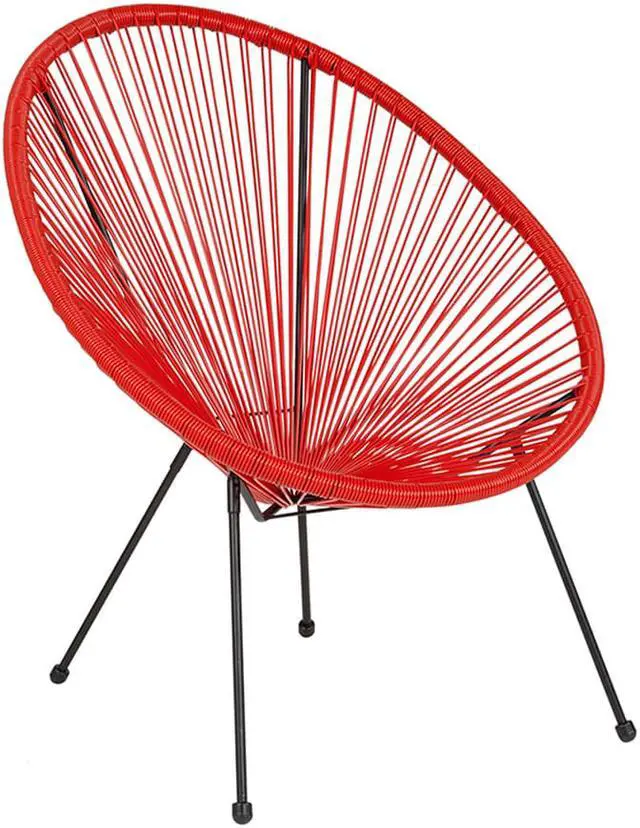Alt view image 3 of 20 - Valencia Oval Comfort Series Take Ten Red Rattan Lounge Chair