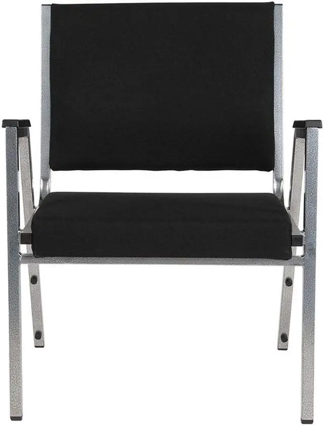 Alt view image 8 of 20 - Flash Furniture HERCULES Series 1500 lb. Rated Antimicrobial Fabric Bariatric Arm Chair with Silver Vein Frame, Black
