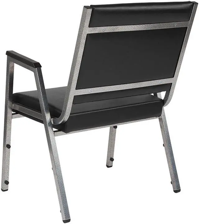 Alt view image 10 of 20 - Flash Furniture HERCULES Series 1500 lb. Rated Antimicrobial Vinyl Bariatric Arm Chair with Silver Vein Frame, Black