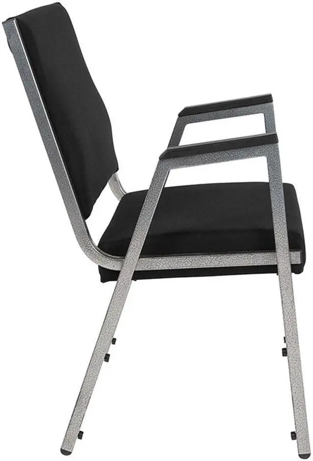 Alt view image 6 of 20 - Flash Furniture HERCULES Series 1500 lb. Rated Antimicrobial Fabric Bariatric Arm Chair with Silver Vein Frame, Black