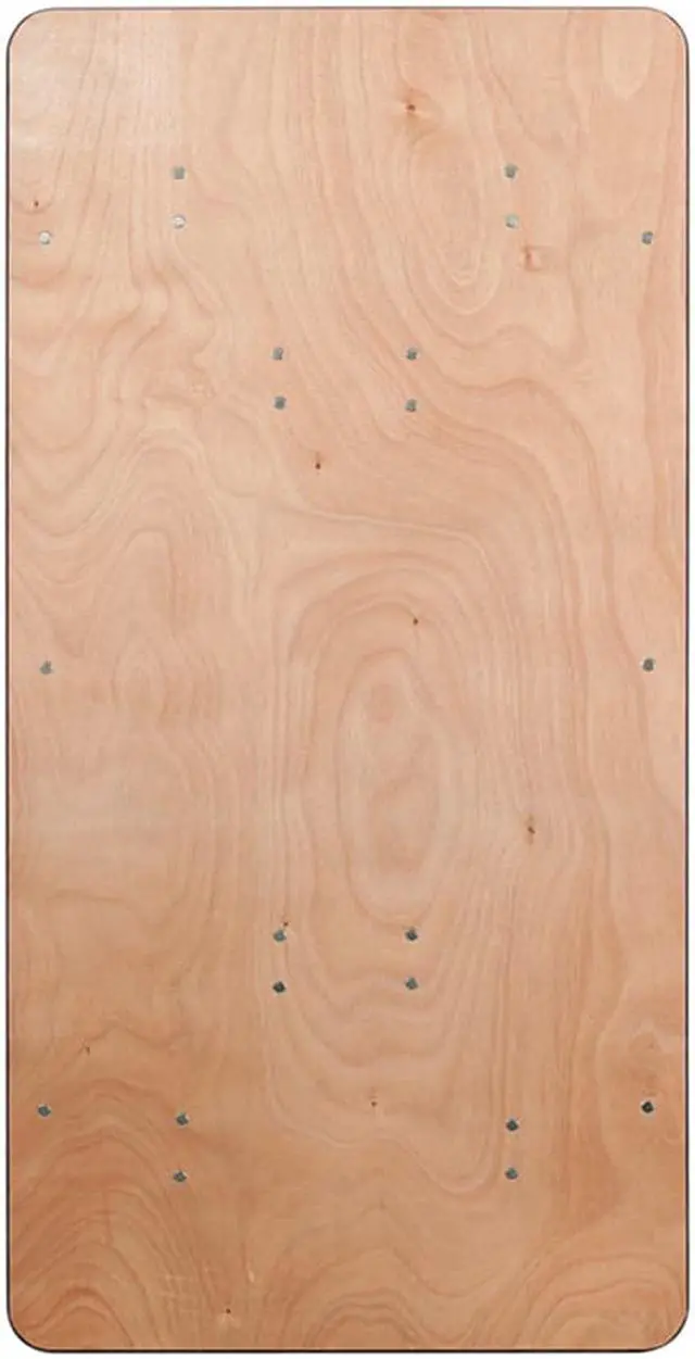 Alt view image 6 of 15 - 30'' x 60'' Rectangular Wood Folding Banquet Table with Clear Coated Finished Top