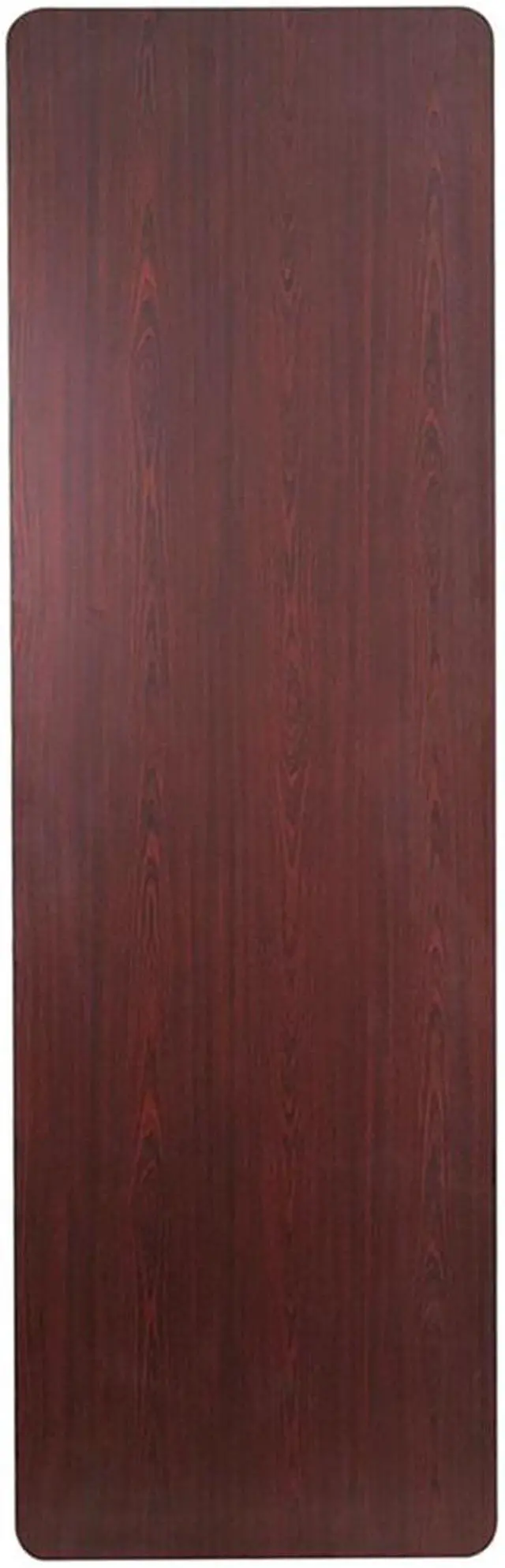 Alt view image 5 of 20 - 30'' x 96'' Rectangular High Pressure Mahogany Laminate Folding Banquet Table