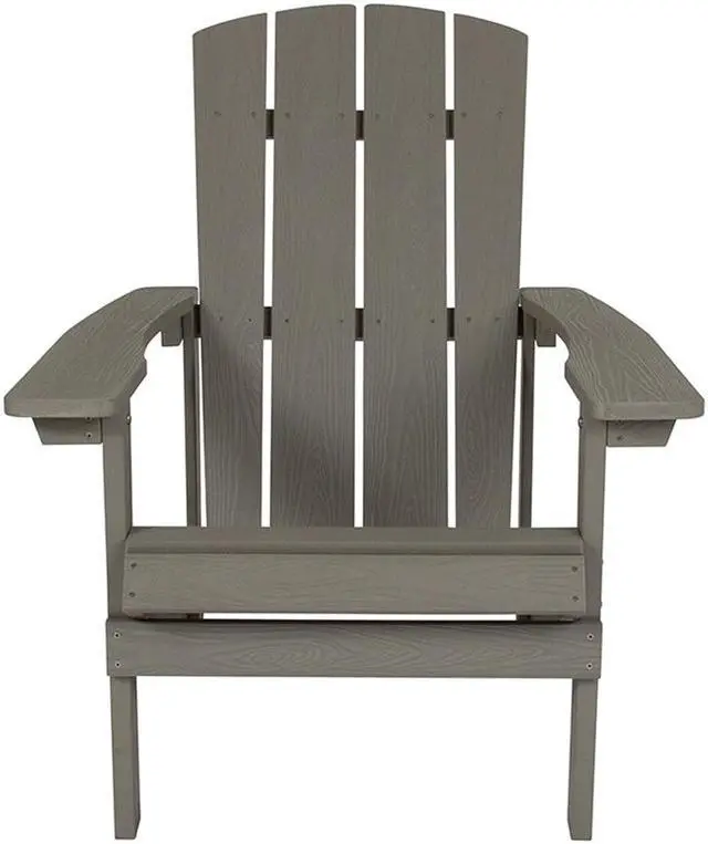 Alt view image 6 of 20 - Charlestown All-Weather Adirondack Chair in Light Gray Faux Wood