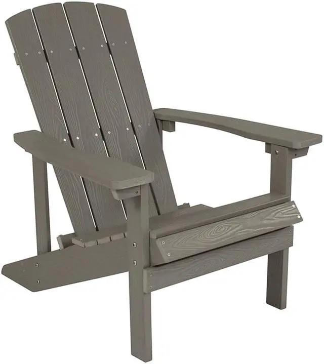 Alt view image 2 of 20 - Charlestown All-Weather Adirondack Chair in Light Gray Faux Wood