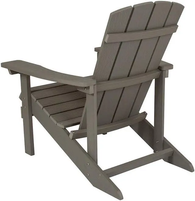 Alt view image 5 of 20 - Charlestown All-Weather Adirondack Chair in Light Gray Faux Wood