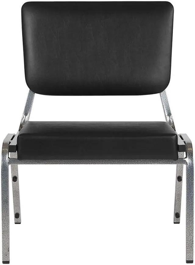 Alt view image 5 of 20 - HERCULES Series 1500 lb. Rated Black Antimicrobial Vinyl Bariatric Medical Reception Chair with 3/4 Panel Back