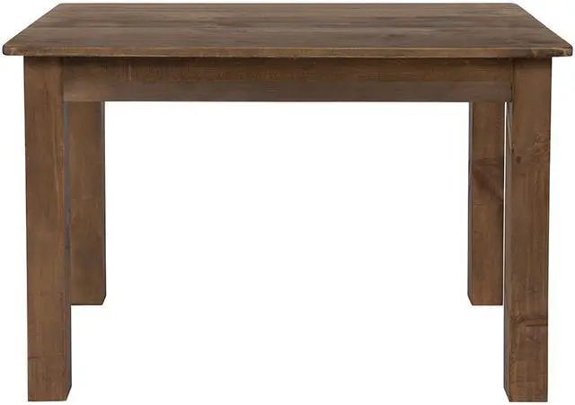 Alt view image 2 of 20 - 46" x 30" Rectangular Antique Rustic Solid Pine Farm Dining Table