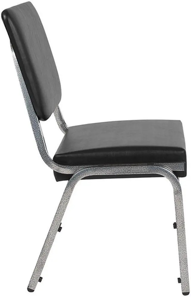 Alt view image 7 of 20 - HERCULES Series 1500 lb. Rated Black Antimicrobial Vinyl Bariatric Medical Reception Chair with 3/4 Panel Back