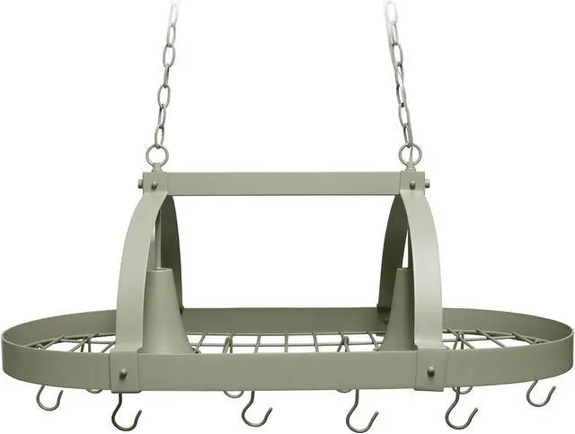 Alt view image 2 of 20 - Elegant Designs Slate Gray 2 Light Kitchen Pot Rack with Downlights