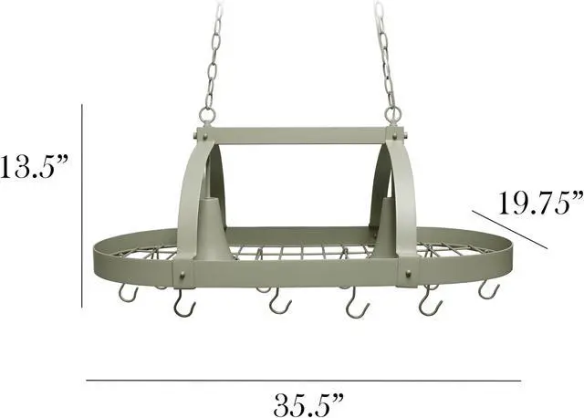 Alt view image 4 of 20 - Elegant Designs Slate Gray 2 Light Kitchen Pot Rack with Downlights