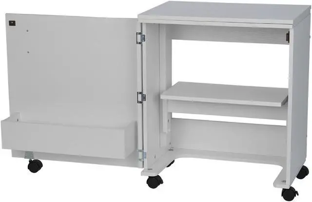 Alt view image 2 of 6 - Arrow 101 Judy Sewing and Craft Table with Storage and Adjustable 3-Position Lift, White