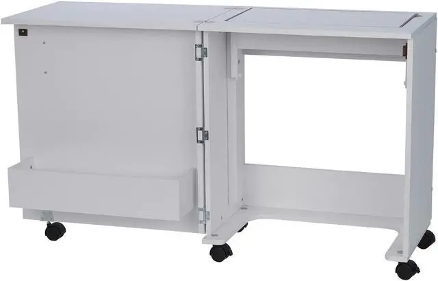 Alt view image 5 of 6 - Arrow 101 Judy Sewing and Craft Table with Storage and Adjustable 3-Position Lift, White