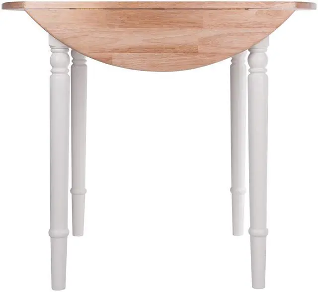 Alt view image 9 of 14 - Sorella Round Drop Leaf Table Natural/White Finish 53036
