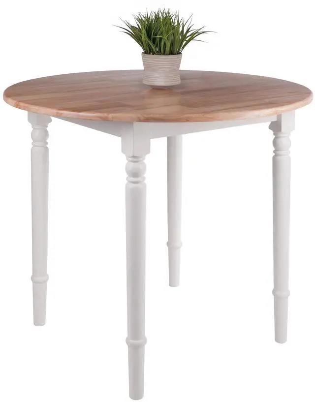 Alt view image 12 of 14 - Sorella Round Drop Leaf Table Natural/White Finish 53036