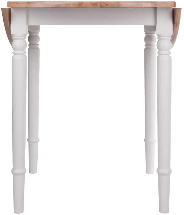 Alt view image 10 of 14 - Sorella Round Drop Leaf Table Natural/White Finish 53036