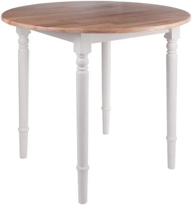 Alt view image 7 of 14 - Sorella Round Drop Leaf Table Natural/White Finish 53036