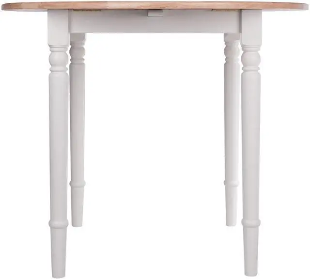 Alt view image 11 of 14 - Sorella Round Drop Leaf Table Natural/White Finish 53036