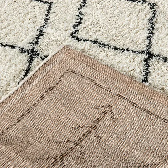 Alt view image 13 of 14 - Geometric Style Bohemian Shag Area Rug - 5' x 7' - Ivory