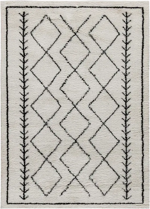 Alt view image 8 of 14 - Geometric Style Bohemian Shag Area Rug - 8' x 10' - Ivory