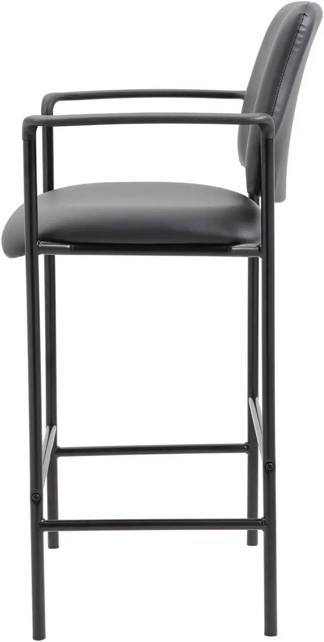 Alt view image 6 of 7 - Boss Contemporary Slender & Sleek Upholstered Square Back Counter Drafting Stool In Black Caressoft