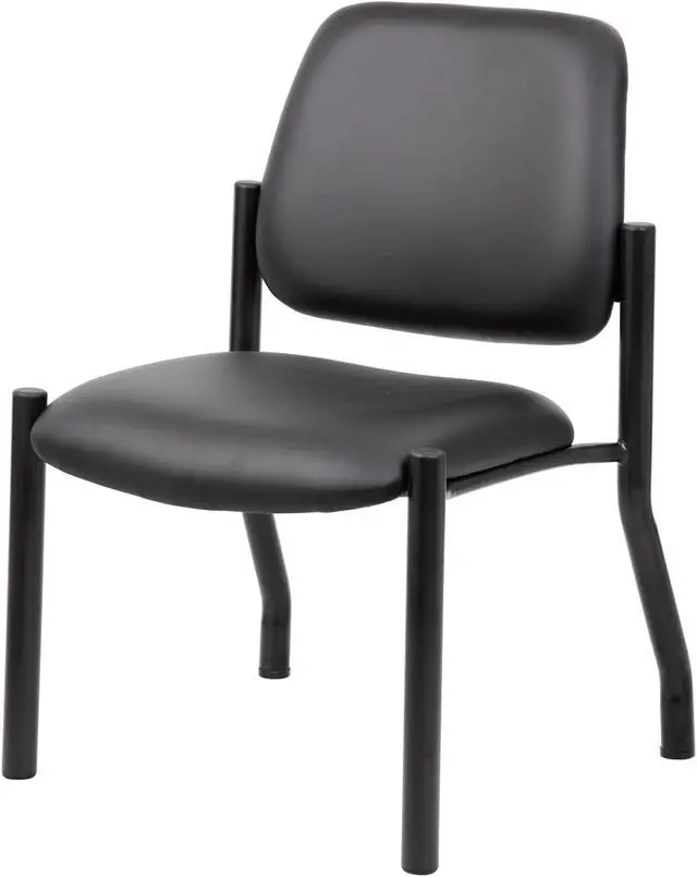 Alt view image 2 of 13 - Boss Antimicrobial Armless Guest Chair, 300 lb. Weight Capacity
