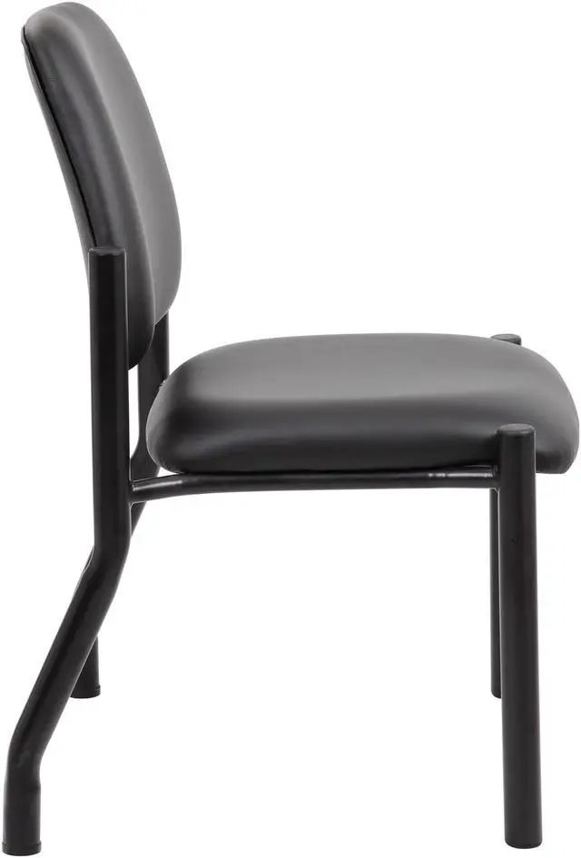 Alt view image 4 of 13 - Boss Antimicrobial Armless Guest Chair, 300 lb. Weight Capacity