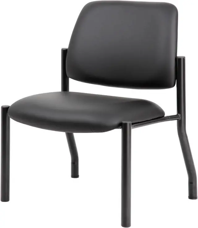 Alt view image 2 of 7 - BOSS Mid Back Armless Guest Chair (B9595AM-BK-400)