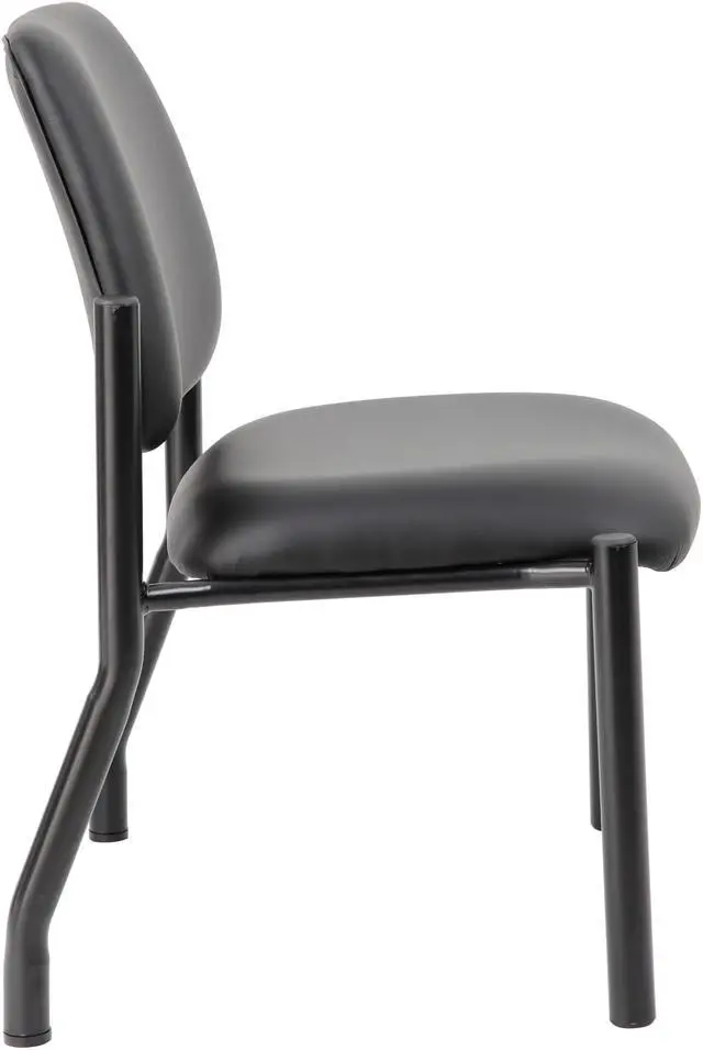 Alt view image 5 of 7 - BOSS Mid Back Armless Guest Chair (B9595AM-BK-400)