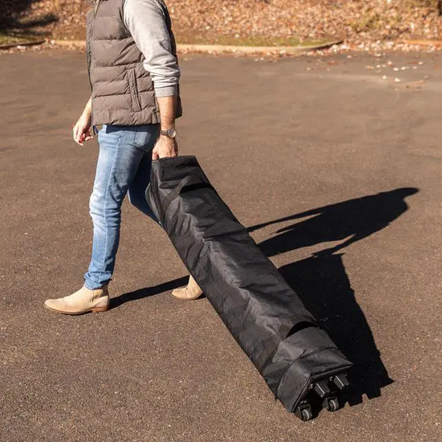 Alt view image 15 of 18 - 10'x10' White Pop Up Event Straight Leg Canopy Tent with Sandbags and Wheeled Case