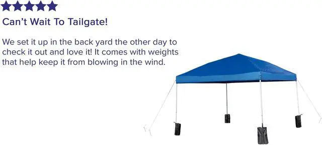 Alt view image 18 of 20 - 10'x10' Blue Pop Up Event Straight Leg Canopy Tent with Sandbags and Wheeled Case
