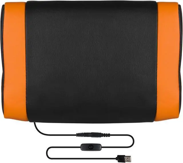 Alt view image 19 of 20 - Flash Furniture X40 Ergonomic LeatherSoft Swivel Gaming Massaging Chair Black/Orange (CH00288OR)