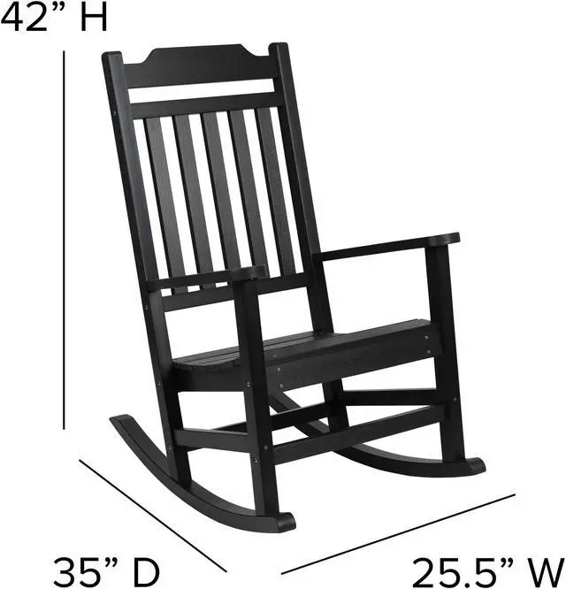 Alt view image 19 of 20 - Winston All-Weather Rocking Chair in Black Faux Wood